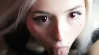 Cute Egirl Cum Slut Sucks Step Brothers Cock and Gets Load Blown in Her Face
