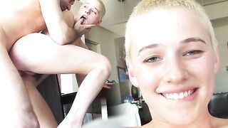 RILEY NIXON SHOWERS, THEN GETS HER BEAUTIFUL PUSSY FILLED WITH CUM