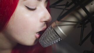 ASMR Red Hair Girl Kissing Mics