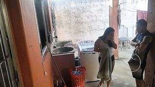 wife left and the maid couldn't resist my erect cock