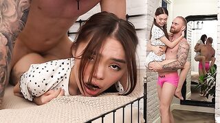 I'm fucking this skinny Asian girl even through the bed (PT 1)