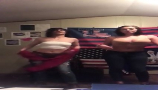 2 Teen girls stripping and dancing