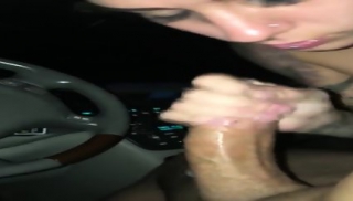 Sucking the bosses cock in his car