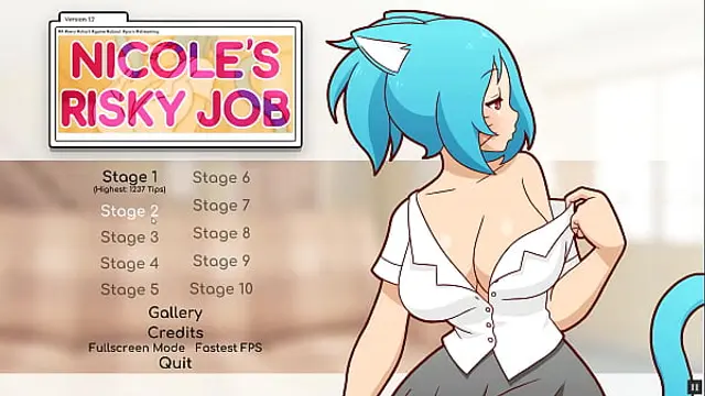 Nicole Risky Job &lbrack;Hentai game PornPlay &rsqb; Ep&period;2 fondling tits to attract more customers