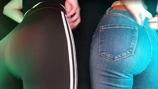 ASMR Twins Scratching   Deep ASMR Sexy video Leggings and Jeans