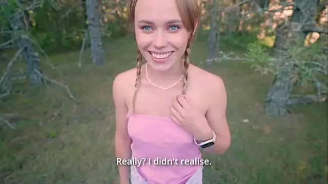 Fucking my stepsister's pussy in nature because I got a hard-on at the sight of her naked ass