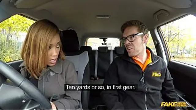 KIKI MINAJ The Brirtish Ebony Pornstar and her 1st Driving Lesson - Fake Driving School