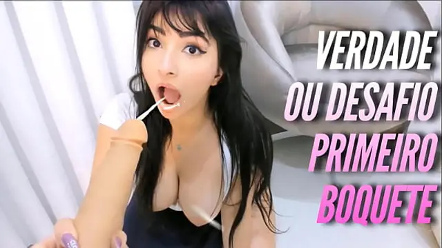 Roleplay Hot student  - Truth or Dare Firt Blowjob - Naughty girl Creampie