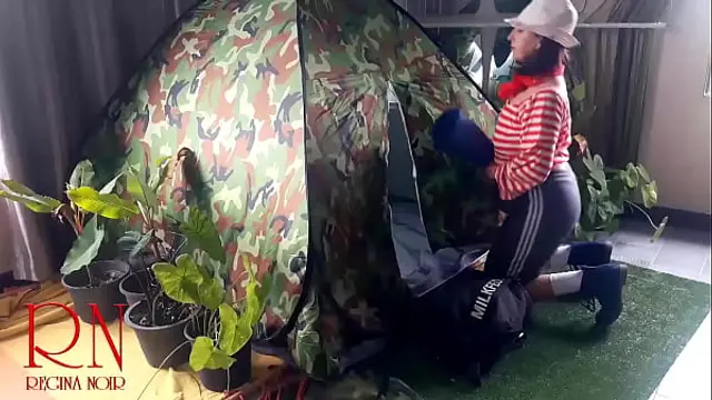Sex in camp&period; A stranger fucks a nudist lady in her pussy in a camping in nature&period; s1 210