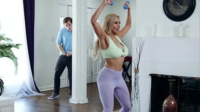 Sneaking On My Hot Latin Step Mom Working Out - MILFED