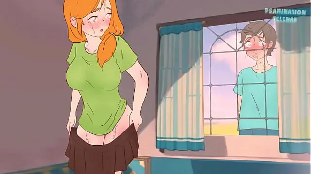 Steve spies on Alex taking off her skirt &lpar;he saw her bare pussy&rpar;  Hentai Cartoon Parody &excl;
