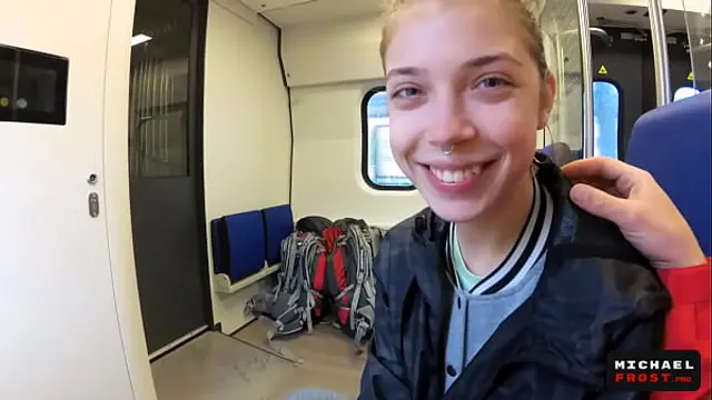 Real Public Blowjob in the Train &vert; POV Oral CreamPie by MihaNika69 and MichaelFrost