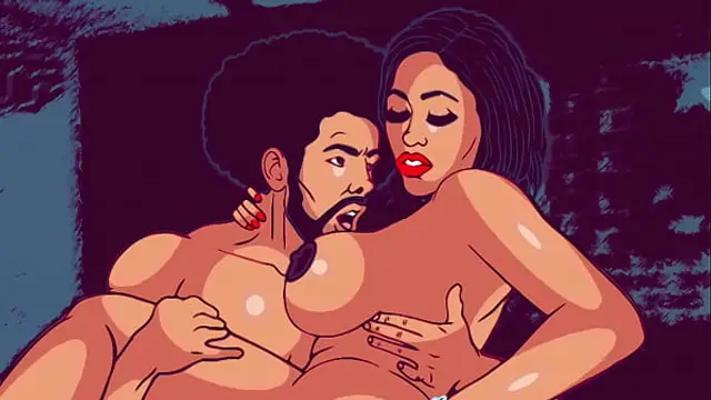 Sexy thick Ebony Moriah bounces her big butt on a bbc - Ai re rendered cartoon