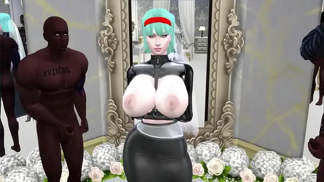 Bulma Marriage Episode 3 Beautiful Wife at her Wedding is transformed into a Sex Slave Bitch Fucked in the Anal Ass by 3 Black with Big Dick Netorare Hentai