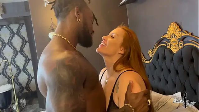 My husband's small dick begs the black guy with the huge cock to fuck my pussy