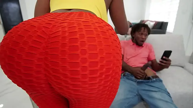 BBW gf caught her bf jerking off on Xvideos&excl; - black porn