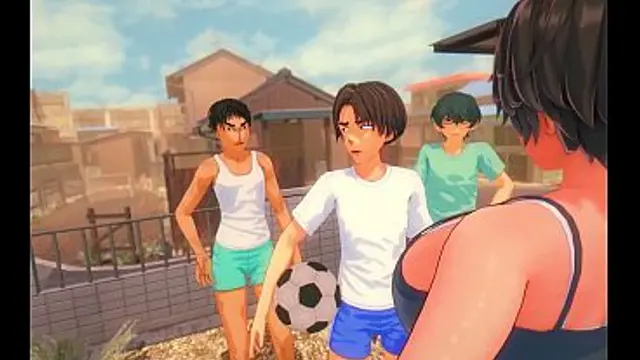 My step mom playing with my street friends