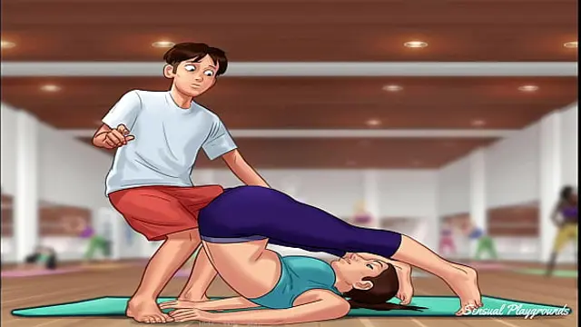 Summertime Saga &vert; Gym lesson with busty MILF&comma; visiting the director and his sister and the best French class