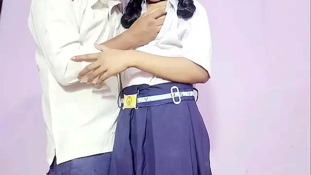 Desi girl's cute step brother started fucking her as soon as he came from tuition