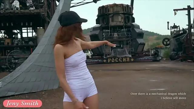 Great camel toe and big ass in tight white suit by Jeny Smith