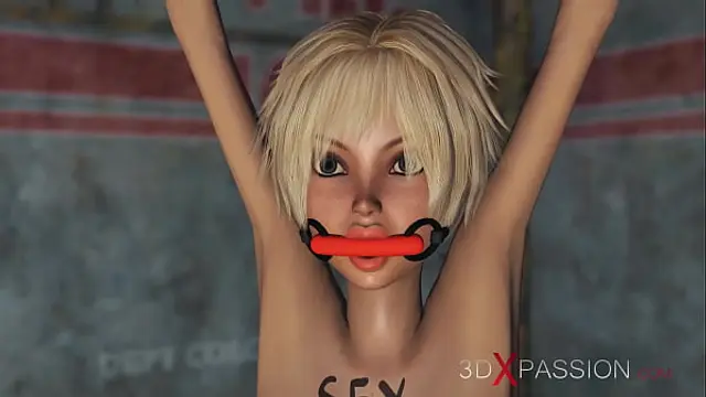 3d hot dickgirl plays with a horny shemale blonde in the industrial zone