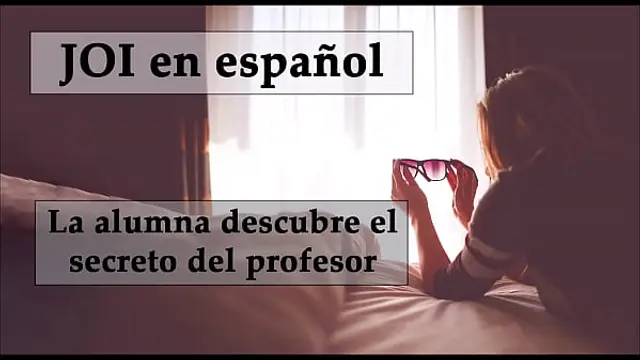 JOI Spanish&period; Anal femdom&comma; student finds her teacher's dildo&period;
