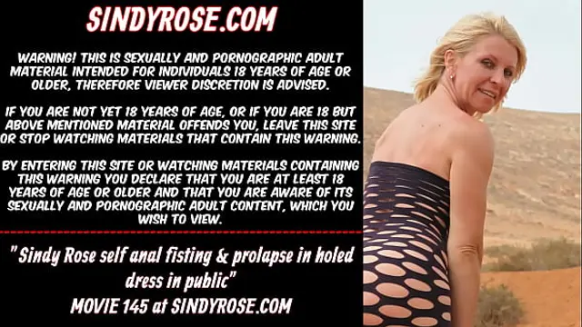 Sindy Rose self anal fisting &amp; prolapse in holed dress in public