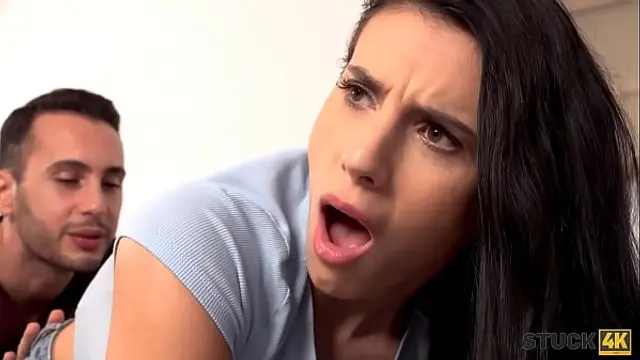 STUCK4K&period; Bombshell didnt know her roommate has kinky plans for her