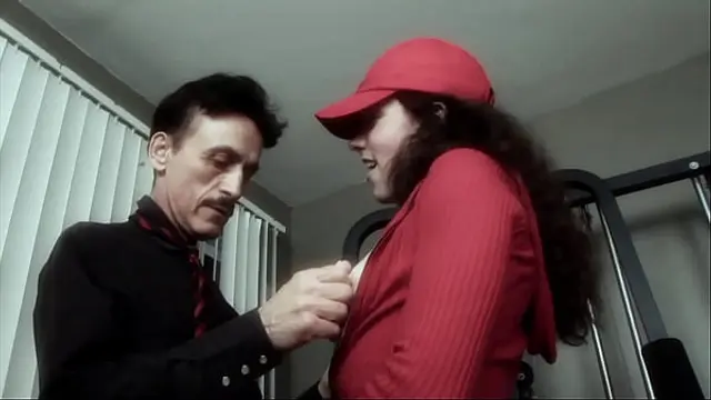 Old &amp; young fuck in gym so hard her eyes rolled so fat cock sticks in tight cunt