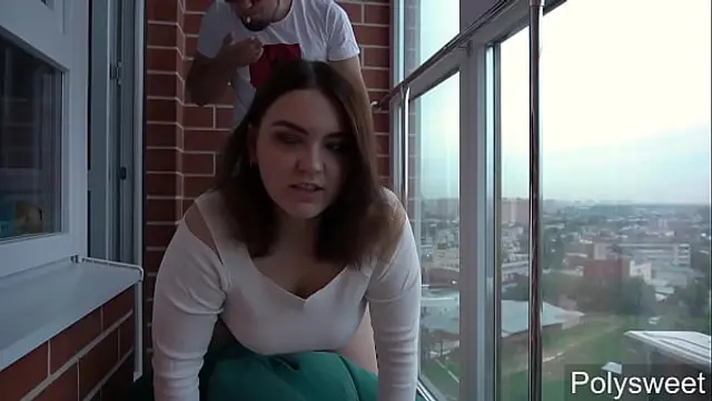 Hard sex on the balcony&period; The neighbors are shocked &period;&period;&period;