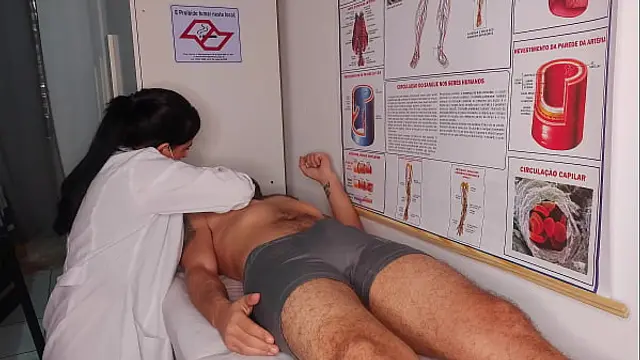 Erection in front of the nurse