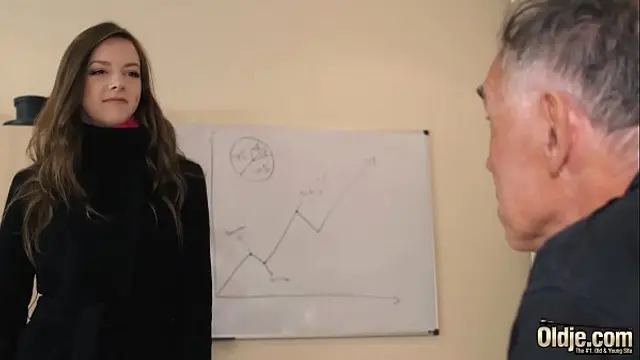 Slutty teen takes cum on her tongue and swallows it after getting hardcore fucked by older guy