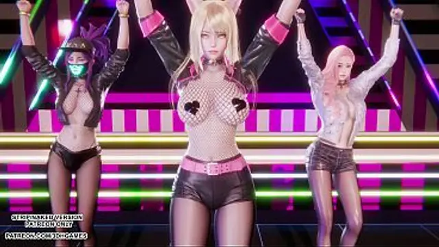 &lbrack;MMD&rsqb; Blackpink - Whistle Ahri Akali Seraphine Sexy Kpop Dance League of Legends Hentai Uncensored 4K 60FPS