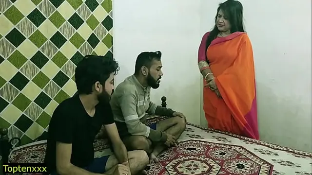 Indian hot xxx threesome sex&excl; Malkin aunty and two young boy hot sex&excl; clear hindi audio