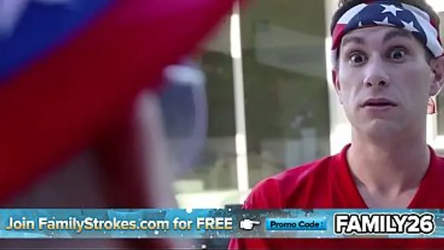 Stepmom and Stepdaughter Share a Cock During a Family BBQ&comma; Sucking and Fucking