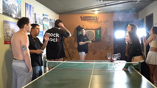Strip-pong stream with argentinian pornstars gets hot&excl; Knock Knock Club