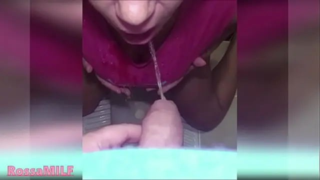 He pee in my mouth in public toilet&period; POV blowjob