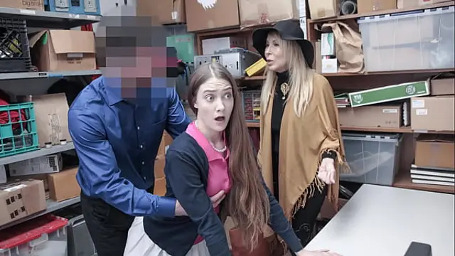 Teen and Her Granny Fucked by Perv Mall Officer for Stealing from Mall Premises - Fuckthief
