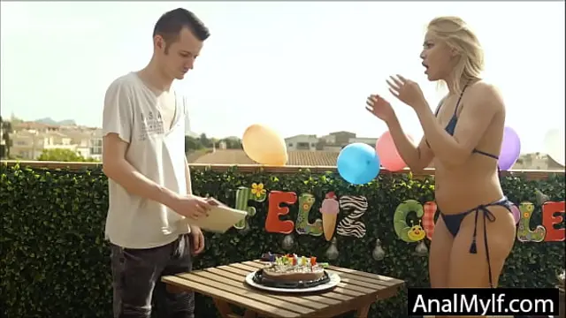 stepson gets birthday anal surprise from Stepmother