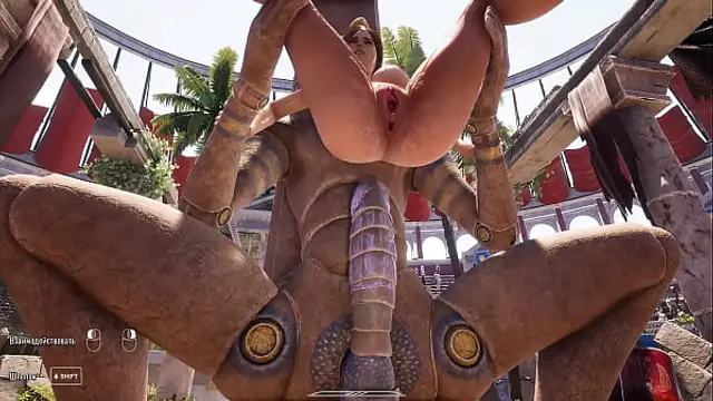 A huge dick against Lara Croft's tight ass in an arena where 1&comma;000 spectators are watching&period; 3D Hentai Game Animation 3D Hentai Game Animation