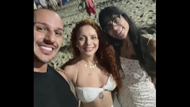 My wife and I met a redhead on New Year's Eve in Copacabana and invited her for a threesome&period;