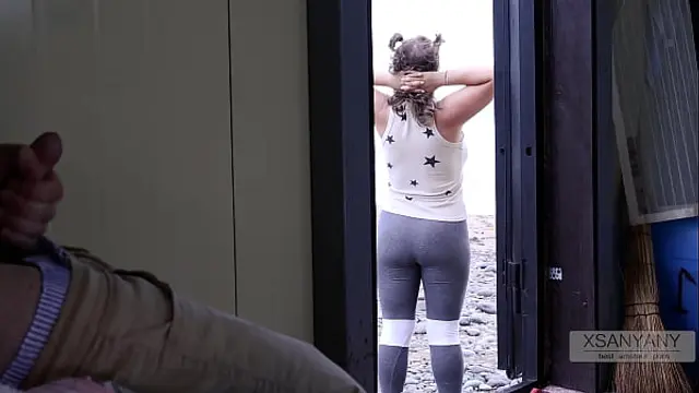 I spied on a sexy stranger&comma; but then she saw me and surprised me&excl; - xSanyAny