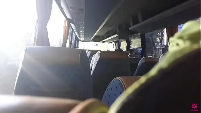 Blowjob on a public bus&period; Cute blonde set next to me and sucked and swallow cum - Full Video