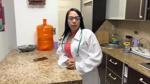 Stepmother Doctor took the wrong pill and now she must help her stepson's cock