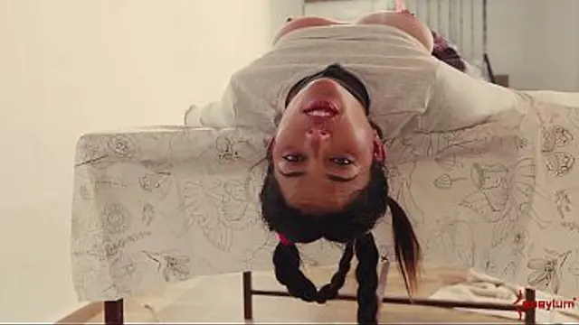 Hot Spanish PAWG gets a rough ass fucking and messy deepthroat session in bondage while not being allowed to cum