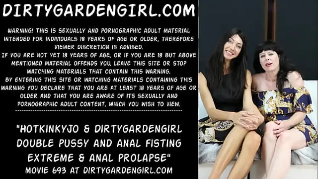 Hotkinkyjo &amp; Dirtygardengirl double pussy and anal fisting extreme &amp; anal prolapse