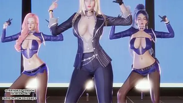 &lbrack;MMD&rsqb;  TWICE - Talk that Talk  Ahri Seraphine Kaisa Sexy Kpop Dance League of Legends Hentai Uncensored 4K 60FPS