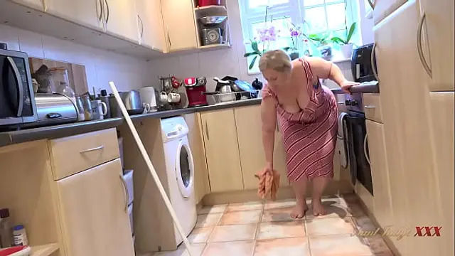 AuntJudysXXX - Your BBW Stepmom Star Sucks Your Cock in the Kitchen &lpar;POV&rpar;