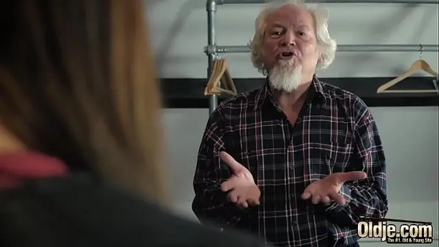 Grandpa fucks a beautiful y&period; pussy and gives her oral creampie