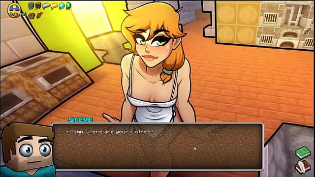 HornyCraft &lbrack; Parody Hentai game PornPlay &rsqb; Ep&period;28 Alex in cooking apron gave me a hard boner